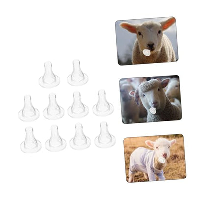 HANABASS 10pcs Silicone Goat Nipples for Lamb Feeding Wear-Resistant Pacifiers for Young Livestock Easy to Use Nursing Bottles Replacement for Old Nipples