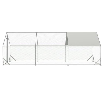 Garvee Large Metal Chicken Coop,Walk-in Poultry Cage,Outdoor Hen Run House with Waterproof and Anti-Ultraviolet Cover Rabbits Habitat Cage for Outdoor - size: 19.6"L x 9.8"W x 6.4"H