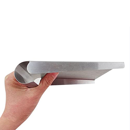 Stainless Steel Scooper for Food, Large One-Piece Cast Square Food Scoop with Sides, 5.9 Inch Metal Ice Scooper, Cutting-board Scraper, Flour Utility Scoop with Multi-Purpose Use, Silver