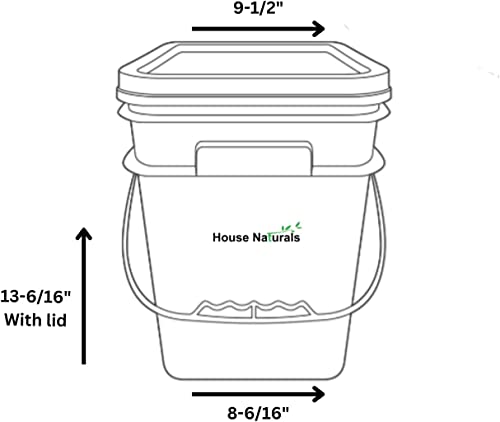 House Naturals 4 Gallon Square Food Grade Bucket Pail with Plastic Handles and Lid (Pack of 3) Made in USA containers (Blue/Red/White) - color: Blue/Red/White