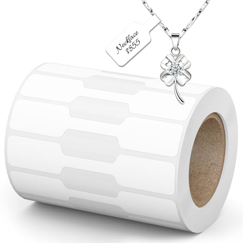 Jewelry Price Tags, 500 PCS (1 Roll) Self-Adhesive White Blank Labels, Jewelry Labels for Rings, Necklaces, Bracelets, Earrings, Display & Retail Pricing, TRSTGIX - size: 500 Labels