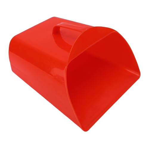 Large Feed Scoop with Side Handle Plastic Enclosed Feed Scoop Livestock Hand Scooper for Livestock Farmers, Red