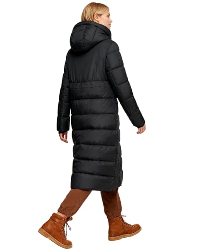 Womens Winter Maxi Long Parka Coats Puffer Down Quilted Jacket with Hood - color: Black-303, size: Small