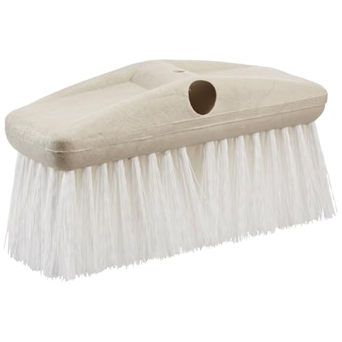 STAR BRITE 8" Heavy Duty Cleaning Brush – Durable, High-Density Star Prene Fibers for Boat Decks, Docks & Tough Surfaces – Fits 3/4" Threaded or Extend-A-Brush Handles – Stiff Bristle, White (040010) - color: White, size: Standard 8" Brush