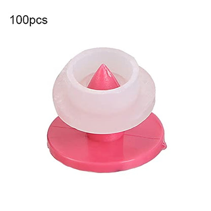 100Pcs Plastic Ear Number Rabbit Dog Ear Marker Label for Animal Livestock Information Management(Rose Red)