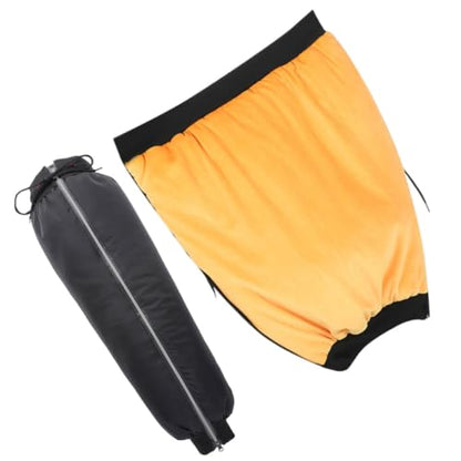 1 Pair Windproof Hiking Leg Gaiters for Men, Black Pu Material Calf Sleeves with Reflective Features, Thickened Warm Leg Covers for Motorcycle and Electric Bike Riding
