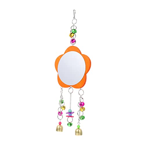 ibasenice 1pc Bird Mirror Toy for Chickens Hanging Toy Bells for Pet Cage Decoration Fun Chicken Accessories for Enrichment and Play