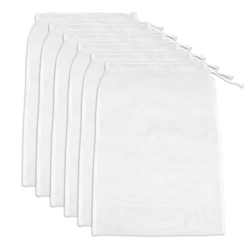 6 PCS Nut Milk Bag Filters, 9×14 Inch Fine Mesh Cheese Cloth Strainer Bag, Reusable Food Filters, Multi-Purpose for Filtering Juice, Cheese, Coffee, Tofu, Yogurt and Tea - size: 9.4×14
