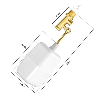 GASHER 3/8" Water Float Valve, 1PCS Water Level Controller for Water Troughs, Fountains, Water fountains, Water Tanks