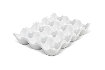 HIC Kitchen Egg Crate, Fine Porcelain, Holds 1 Dozen Eggs - style: Egg Crate