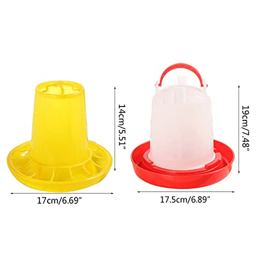 Chick Waterer And Feeder Automatic Small Poultry Water Drinkers Dispensers 1 Kg/2.2 Lbs Large Storage Capacity Baby Chick Feeder And Hanging Waterer Kit Set For Brooder No Waste Stand Small