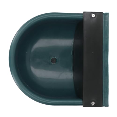 Livestock Water Bowl, 28x27x12.5cm Large Capacity ABS Automatic Waterer for Livestock, Sheep Water Trough with Drain Hole and Easy Installation for Sheep Cows Horses Goats (Dark Green)