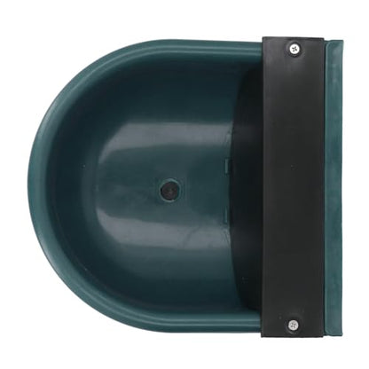 Livestock Water Bowl, 28x27x12.5cm Large Capacity ABS Automatic Waterer for Livestock, Sheep Water Trough with Drain Hole and Easy Installation for Sheep Cows Horses Goats (Dark Green)