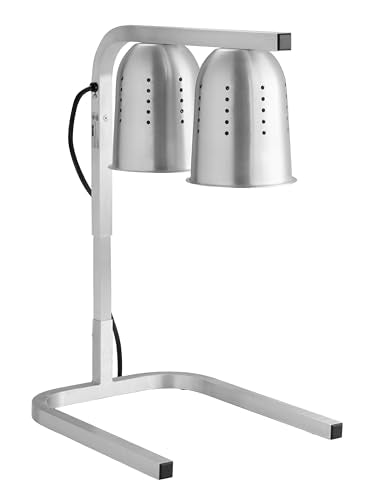 Kratos Commercial Countertop Food Heat Lamp|Freestanding Two Bulb Warmer | Silver Countertop Heat Lamp for Food |120V, 500W | Adjustable Height Design | ETL Certified (31M-003) - size: 2 Bulb-Silver