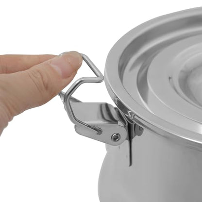 201 Stainless Steel Milk Can, 5L/1.32Gal Sealed Milk Container with Tight Lid and Handle, Anti-Leak Liquid Storage Pail Tote Jug for Milk, Wine, Water - Restaurant, Kitchen, Farm Dispenser - size: 5L
