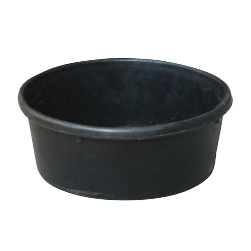 Feed Pan - 4L Rubber Horse Feeder Bowl, Heavy Duty Flexible Container, Durable Livestock Feeding Basin | Outdoor Water Trough for Farm Ranch Cat Dog Chicken Goat Small Animal Stable barnyards Use