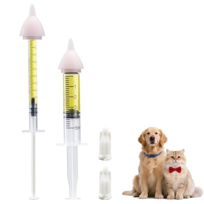Pet Feeding Kit, Kitten Bottle Feeding Kit, Newborn Kitten Supplies, Fit for Feeding Newborn Puppies, Kitten, Squirrel, Rabbit, Hamster, 2 Pet Nipple