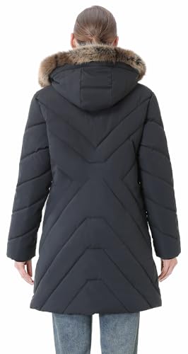 Women's Winter Coat Long Puffer Jacket - Waterproof Warm Thickened Snow Coat for Women - color: Darkgrey, size: Small