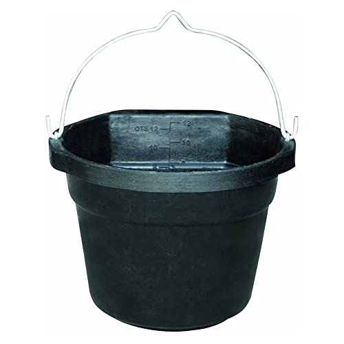 Farm Innovators Rubber 3 Gallon Flat Back Heated Bucket with Metal Handle, Built in Thermostat, and Concealed Heating Element, 70 Watt (4 Pack) - color: 3 Gallon, size: 4 Pack