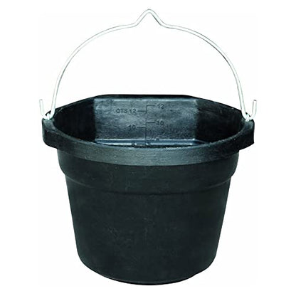 Farm Innovators Rubber 3 Gallon Flat Back Heated Bucket with Metal Handle, Built in Thermostat, and Concealed Heating Element, 70 Watt (4 Pack) - color: 3 Gallon, size: 4 Pack