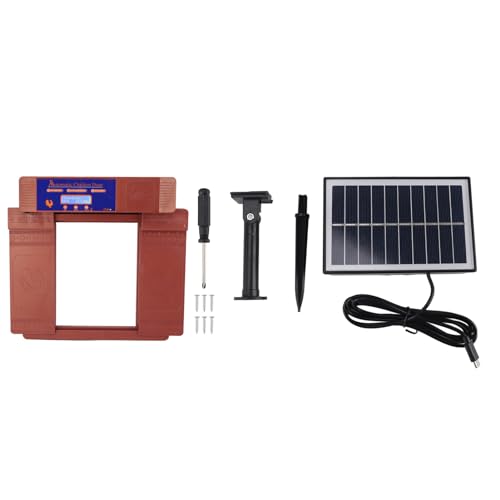 Automatic Chicken Coop Door Opener with Timer and Solar Battery Power, Double Electric Chicken Door with LED Display, for Chickens Ducks Geese, IP45, Anti - (Bronze) - color: Bronze