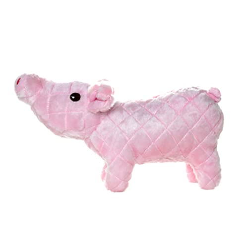 MIGHTY Tuffy Farm Animal: Piglet Ultra Durable Plush Dog Toy | Multiple Layers & Reinforced Seams , Washable and Floats , Mighty® Construction - color: Pink Piglet
