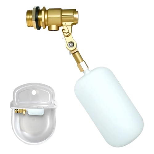 Adjustable Arm Water Level Control Shut Off Valve for Water Tanks,Fully Automatic Brass Construction Drinking Bowl for Cattle and Sheep Float Valve, Suitable for Pigs, Dogs, Horses, Donkeys, Mule (1)