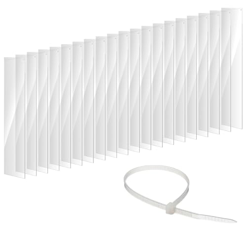 20Pcs Clear Cage Edge Liner Guinea Pig Cages, Pet Cage Liner 14" x 4.5", with Holes Zip Ties Urine Guard Side Ferret Cage Accessories for Rabbit Pet Hamster Rat and Other Small Animal