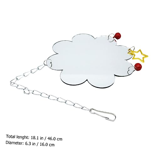 Abaodam Chicken Mirror Toy Bell Acrylic Hanging Mirror for Chickens and Birds PET Accessories for Poultry Cages and Bird Playtime