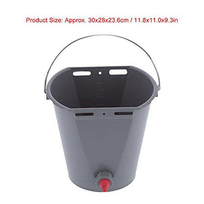 flexman 8L Cow Feeder Bucket, Lamb Milk Feed Bucket with Nipples Check Valves, Sheep Milk Feeding Bucket with Lifting Handle for Farms Livestock (for Sheep) - size: For sheep
