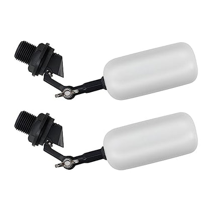 2 Pack Float Ball Valve, 1/2 Inch NPT Thread, OD. 0.84 inch (21.34mm), 3/4 inch, Adjustable Arm for Livestock Water Trough, Aquariums, Hydroponics - Automatic Fill and Control Water Level