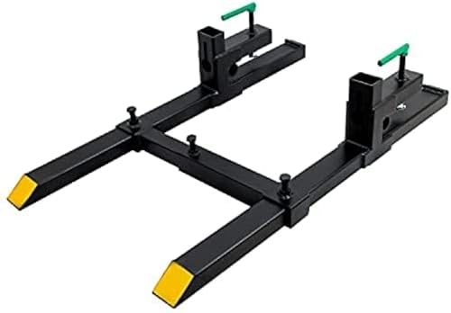 Clamp On Debris Forks To 48-60" Bucket, Heavy Duty Pallet Fork Fit For Loader Bucket Skidsteer Tractor,60''with Stabilizer Bar 1500LBS - size: 60''with Stabilizer Bar 1500LBS