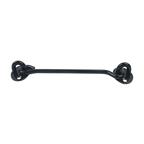 2PCS 6 Inch Stainless Steel Barn Door Hook and Eye Latch - Black, Long Privacy Cabin Swivel Window Hook, Heavy Duty Gate Latch Holder Easy Lock - for Sliding Door, Garage, Shed, Window - size: 6 Inch - Black