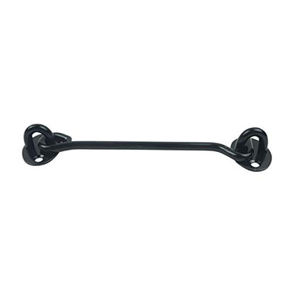 2PCS 6 Inch Stainless Steel Barn Door Hook and Eye Latch - Black, Long Privacy Cabin Swivel Window Hook, Heavy Duty Gate Latch Holder Easy Lock - for Sliding Door, Garage, Shed, Window - size: 6 Inch - Black