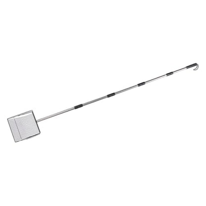 Extended Handle Litter Scoop, Stainless Steel, Non Stick Coating, 20x20x6cm - Heavy Duty, Ergonomic Design, Ideal for Livestock and Poultry Cleaning
