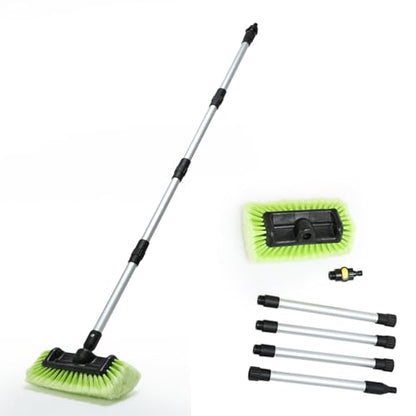 Forgrace Car Wash Brush 12" with Long Handle 60 Inch, Soft Bristle Scrub Brush for Car, Truck, Boat, RV, House Siding, Deck Camper Exterior Washing Cleaning Tool Green - color: Green With Handle