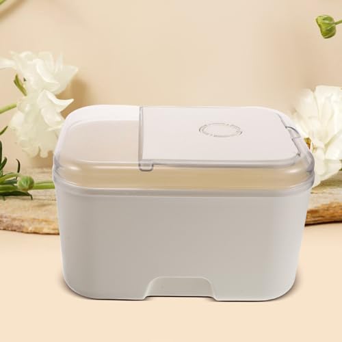 FUOYLOO 10 Kg Airtight Sealed Grain Storage Bucket for Cereal and Flour, Beige Plastic Food Container with Multipurpose Capacity for Kitchen Storage and Pantry Organization