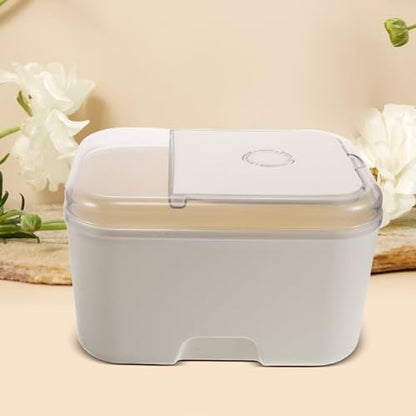 FUOYLOO 10 Kg Airtight Sealed Grain Storage Bucket for Cereal and Flour, Beige Plastic Food Container with Multipurpose Capacity for Kitchen Storage and Pantry Organization