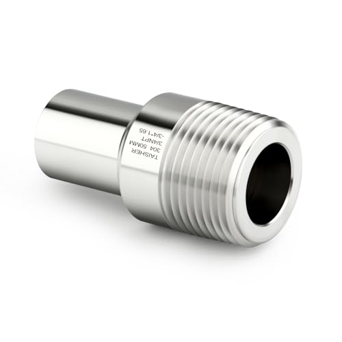 TAISHER 5PCS 304 Stainless Steel Pipe Fittings, 3/4" NPT Male Threaded, 2" Length Weld Nipple Cast Pipe - size: 3/4" NPT x 3/4" OD(2" Length)