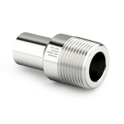 TAISHER 5PCS 304 Stainless Steel Pipe Fittings, 3/4" NPT Male Threaded, 2" Length Weld Nipple Cast Pipe - size: 3/4" NPT x 3/4" OD(2" Length)
