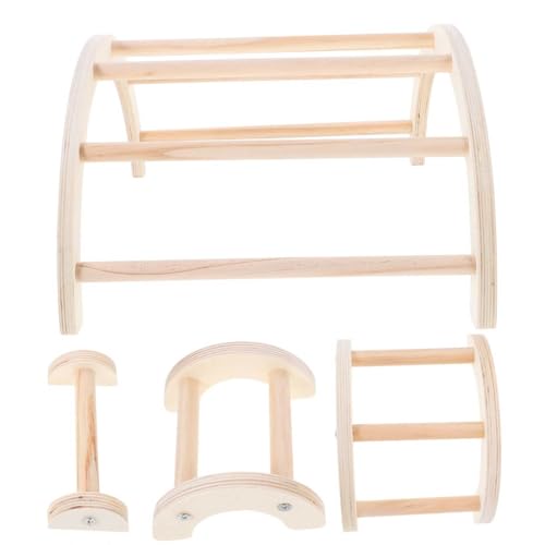 VICASKY 4pcs Wooden Chicken Training Perch Set Adjustable Chicken Ladder and Roosting Stand for Hens Compatible PET and Parrots