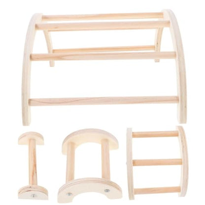 VICASKY 4pcs Wooden Chicken Training Perch Set Adjustable Chicken Ladder and Roosting Stand for Hens Compatible PET and Parrots