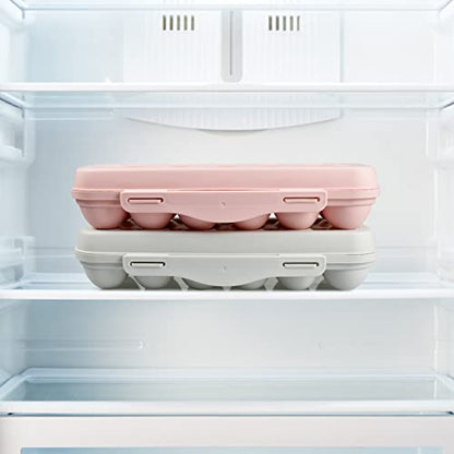 2 Pieces Egg Container For Refrigerator, 12 Grid Egg Storage Box with Lid, Stackable Plastic Egg Holder Tray for Kitchen Restaurant