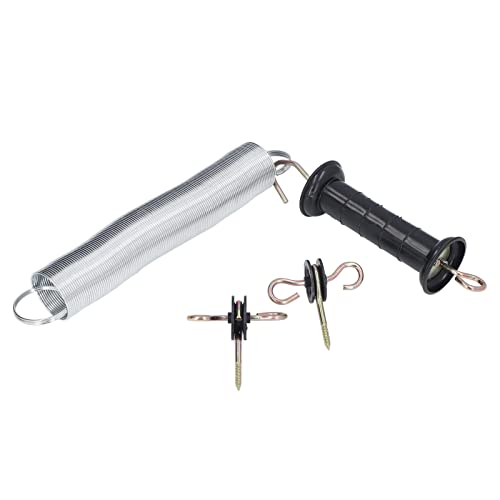 Electric Fence Gate Kit with Spring Handle and Insulated Nails, 5 - Meter Galvanized PP Iron Gate Accessory for Livestock Electric Fence Systems