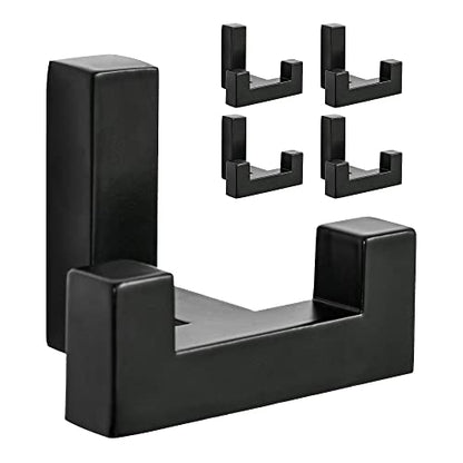 5 Pack Heavy Duty Double Claw Coat Hook Wall Mount with Screw Retro Double Coat Hook Utility Hook for Coats, Scarves, Bags, Towels, Keys, Hats, Mugs, Hats (Black) - color: Black