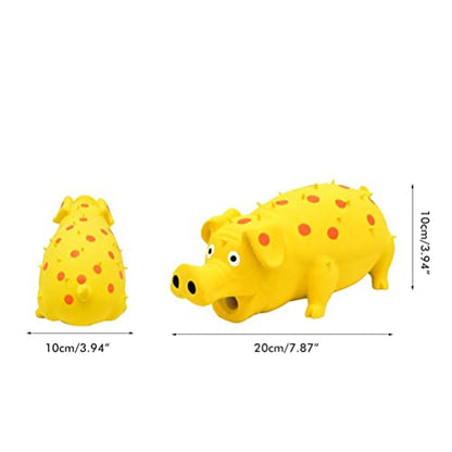 Zopsc Dog Chew Toy, Interactive Play & Training Toy with Squeaky Grunting Sound, Safe Food-Grade Dog Toys, 4 Colors for Small Medium Puppy