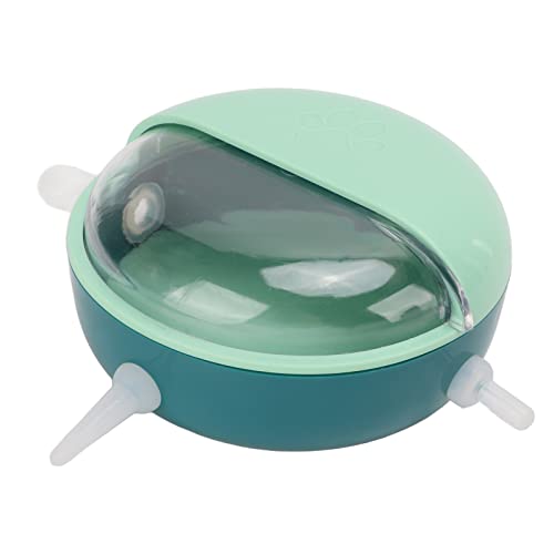 Pet Nipple Feeder with 5 Silicone Nipples, Small Pet Milk Bowl for Rabbits Puppy Kitten, Food Grade Simulated Nursing Bowl with Protective Cover, Easy to Use Milk Feeding Device fo