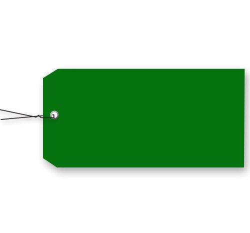 Blank Vinyl Tags - # 5 Size with Wire (Green) - color: Green