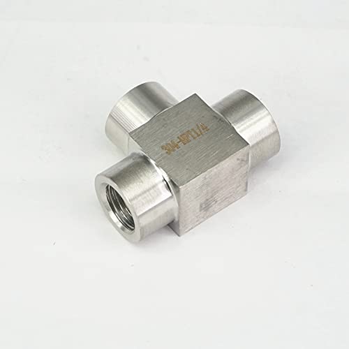 1/4 in NPT Female Tee 3 Way Pipe Fitting 304 Stainless Steel Water Gas Oil - style: 1/4" NPT