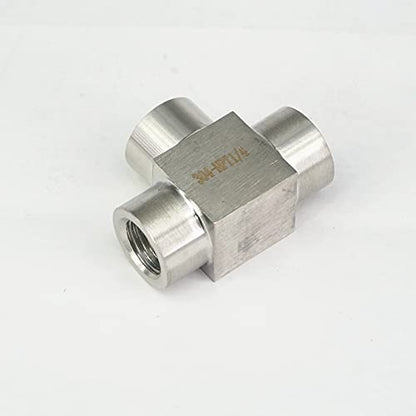 1/4 in NPT Female Tee 3 Way Pipe Fitting 304 Stainless Steel Water Gas Oil - style: 1/4" NPT